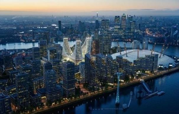 Calatrava proyecta en Londres una plaza cubierta de 24 metros con galerías de cristal y tres torres de oficinas