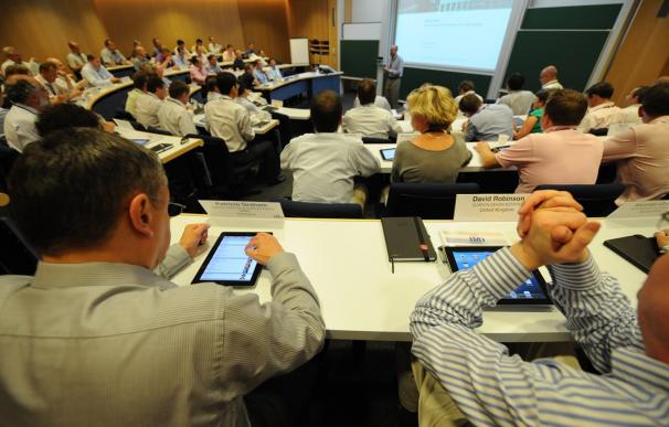 Una clase de formación de ejecutivos en la escuela de negocios suiza IMD.