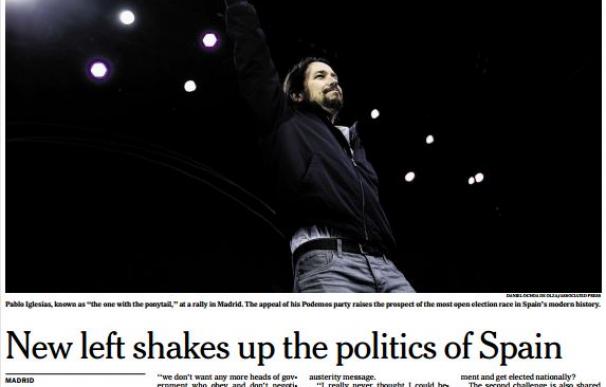 'Podemos', portada de la versión europea del New York Times