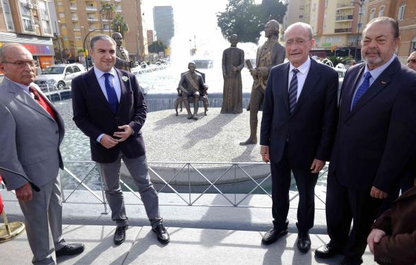 Un grupo escultórico de Pimentel recuerda en Málaga a Bernardo de Gálvez y su familia