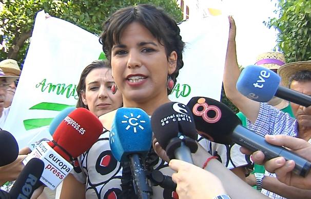 Teresa Rodríguez exige a Rajoy y Díaz "un alto en la campaña electoral" para "abordar soluciones para Doñana"