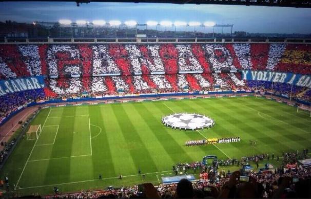 Tifo del Vicente Calderón en la Champions League