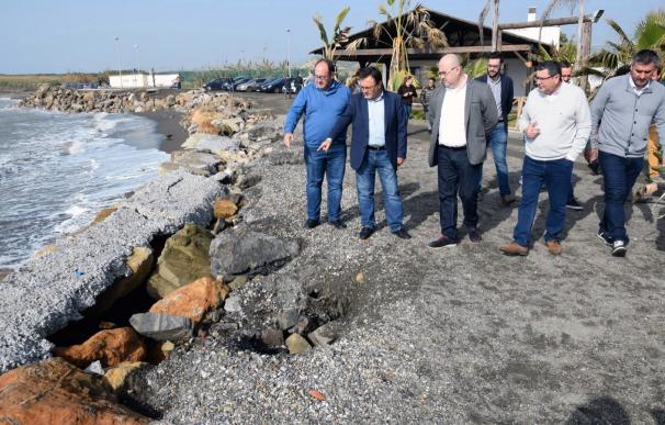 Heredia (PSOE) exige "inversiones inmediatas" para acondicionar las playas afectadas por el temporal en Málaga