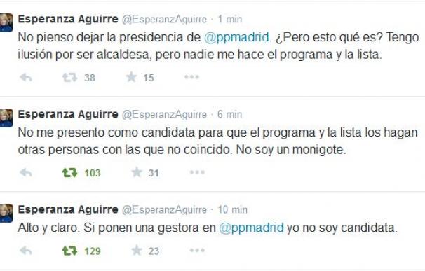 Mensajes del 'Twitter' de Esperanza Aguirre