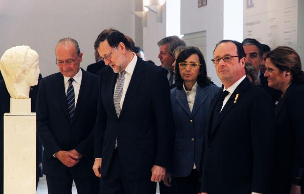 Rajoy y Hollande conocen la Colección Loringiana, la Tumba del Guerrero y mosaico de Venus del Museo de Málaga