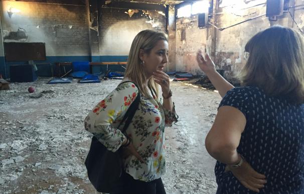 El Consistorio de Alcalá prevé que el gimnasio escolar incendiado por dos menores esté reparado tras el verano