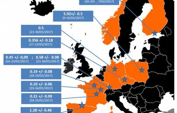 Hallan elevados niveles de yodo radiactivo en varios países de Europa, entre ellos España
