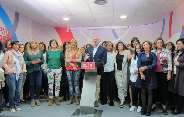 Méndez se rodea de mujeres del PSdeG el último día antes de las primarias para reivindicar la importancia de la igualdad