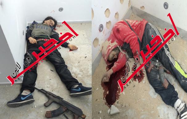 Imagen de los dos terroristas muertos difundida por la web Akher Khabar