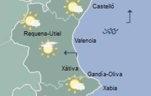 Intervalos nubosos y temperaturas en ascenso este martes en la Comunitat Valenciana