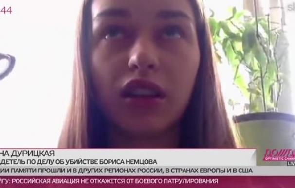 La joven ucraniana, durante la entrevista mantenida por Skype. YOUTUBE