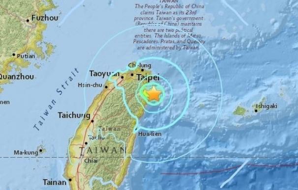 Registrado un terremoto de magnitud 5,8 en el noreste de Taiwán