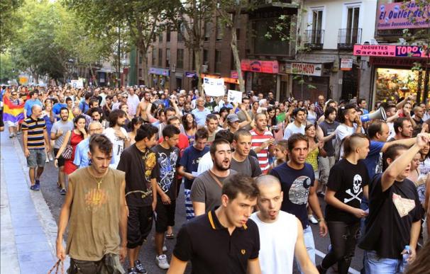 Varios centenares callejean por Madrid para protestar por las cargas policiales