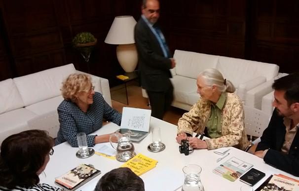 Carmena valora el proyecto de la primatóloga Jane Goodall como "un antídoto contra la violencia"