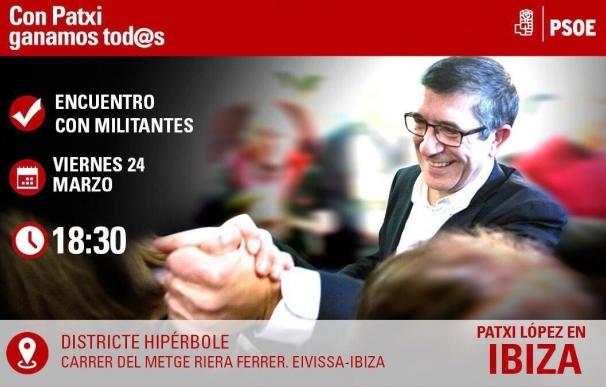 Patxi López visitará Ibiza este viernes para explicar su proyecto a los afiliados socialistas de la isla