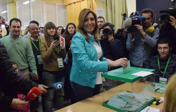 Díaz anima a los andaluces a acudir a las urnas en un día "histórico" para el presente y futuro de Andalucía