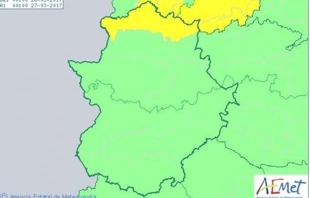 El norte de la provincia de Cáceres permanecerá este domingo en aviso amarillo por lluvias