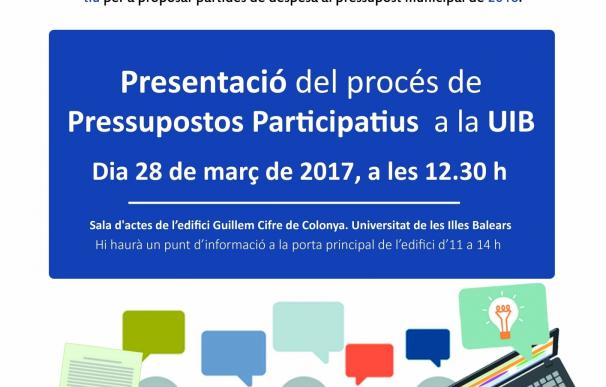 La concejala de Participación Ciudadana explicará este martes los presupuestos participativos en la UIB