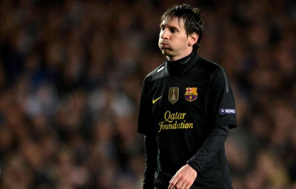 Messi acabó desesperado en el partido de ida en Stamford Bridge