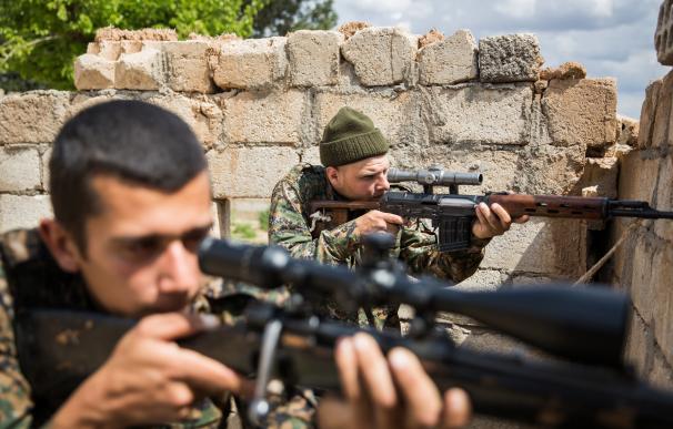 Combatientes de EEUU contra el Estado Islámico en Siria.