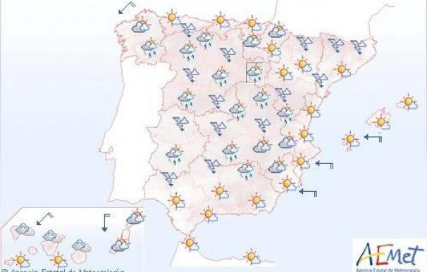Posibilidad de lluvias fuertes en puntos de Castilla-León y centro peninsular
