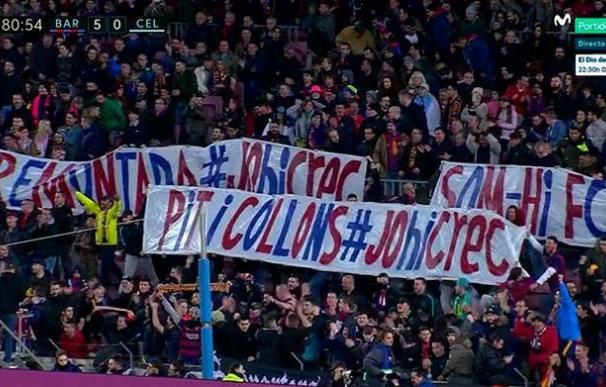 El Camp Nou creer en la remontada: cantó "sí se puede" bajo el lema "yo creo"