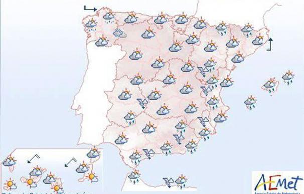 Mañana, posibles chubascos en Melilla, Estrecho y Andalucía oriental