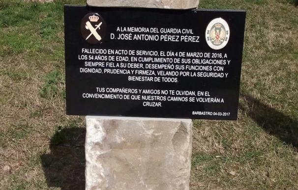 Homenaje al guardia civil José Antonio Pérez en el primer aniversario de su muerte