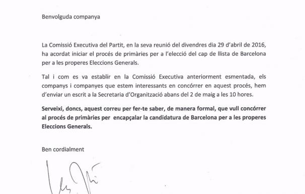 Batet y Martí oficializan su candidatura para encabezar la lista del PSC en las generales