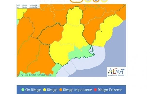 Meteorología mantiene todos sus avisos para este lunes y añade aviso amarillo por lluvias en la Región