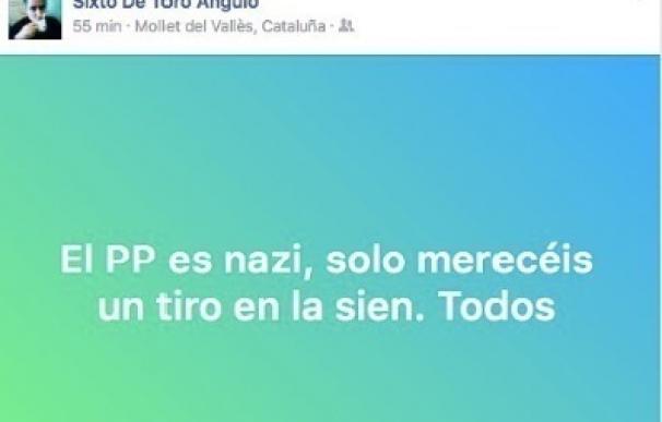 El PP lleva a Fiscalía a un candidato de Compromís en Tibi (Alicante) por decir que merecen "un tiro en la sien"