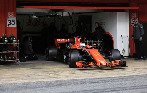 Alonso, durante los test de pretemporada en Montmeló