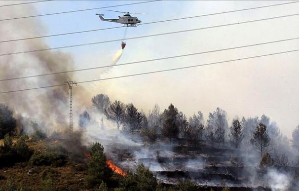 Dos incendios afectan a una zona de pinar en el perímetro de la sierra de Espadán (Castellón)
