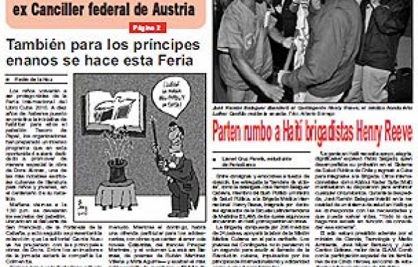 Portada de la edición impresa de Granma, periódico oficial del régimen castrista (11/02/2010)