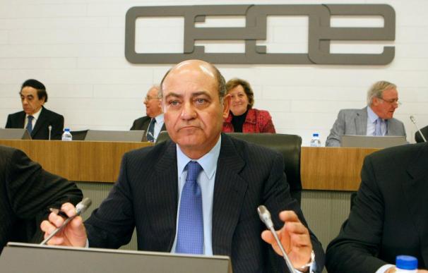 El presidente de la CEOE, Gerardo Díaz Ferrán, durante la Junta Directiva de la CEOE, que presidió el pasado día 9 de febrero en Madrid en el que ratificó el Acuerdo de Negociación Colectiva pactado con UGT y CCOO.