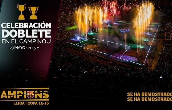 El FC Barcelona celebrará el doblete este lunes en el Camp Nou
