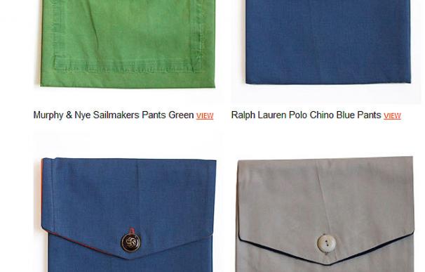 Fundas para iPad confeccionadas con tela de los pantalones de Madoff