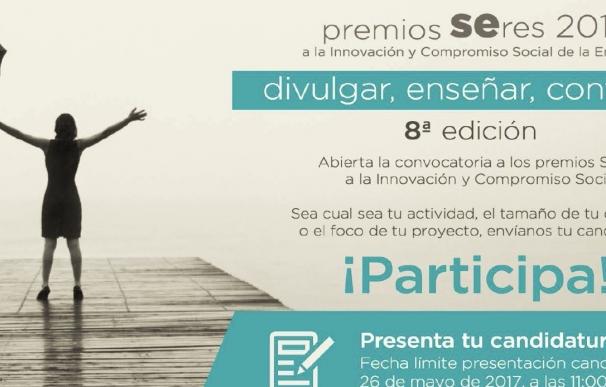 Abierto el plazo para presentar candidaturas a la 8ª edición de los Premios SERES a la innovación y al compromiso social