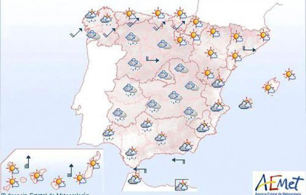 Fuertes vientos en Canarias y lluvias débiles en el noroeste y en Andalucía