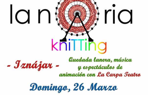 Iznájar afronta el domingo el reto de 'La Noria Knitting', tejida en lana por más de 200 mujeres