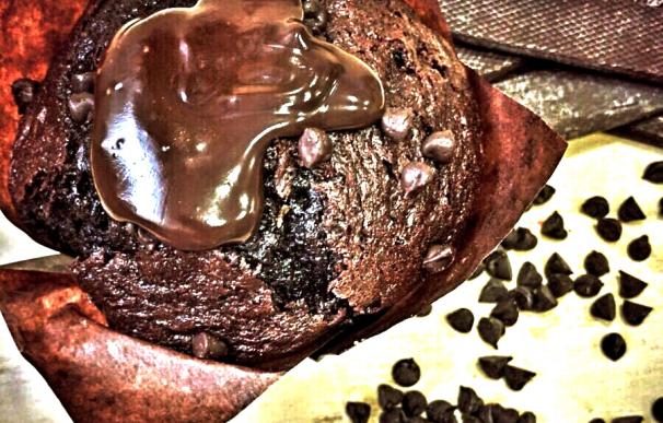 Muffin con chispitas y relleno de chocolate (Levadura Madre)