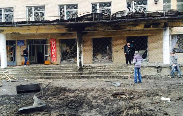 Imagen del hospital atacado en Donetsk subida a Twitter por el corresponsal de RT