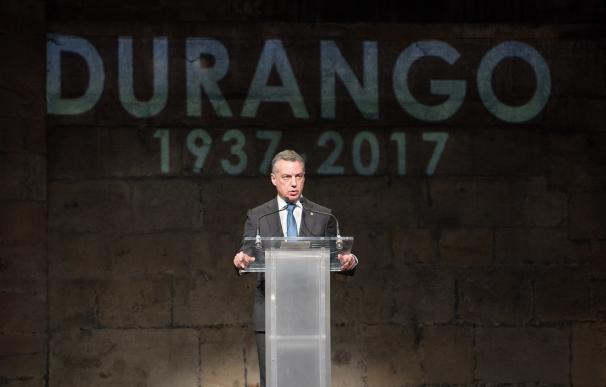 Urkullu pide a los autores e inductores del Bombardeo de Durango que "condenen los crímenes y reconozcan a las víctimas"
