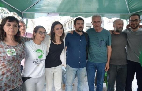 Irene Montero y Ramón Espinar visitan a los miembros del SAT en huelga de hambre para reclamar la libertad de Bódalo