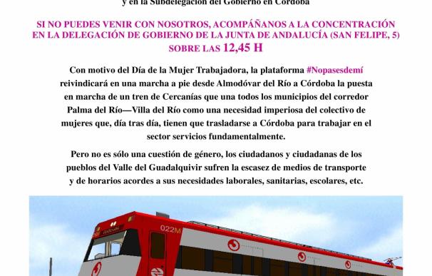 '#Nopasesdemí' hará este miércoles una marcha a pie entre Almodóvar y Córdoba por el 8 de marzo