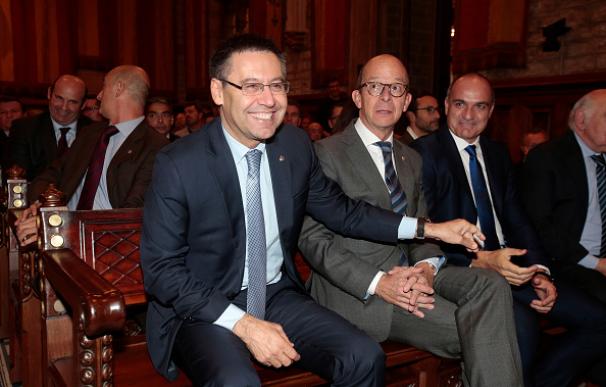 Jordi Cardoner, junto al presidente Bartomeu