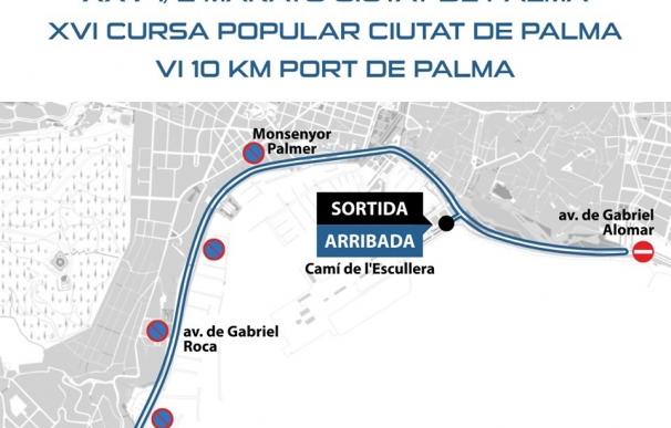 El Paseo Marítimo sufrirá cortes de tráfico este domingo por la carrera popular 'Ciutat de Palma'