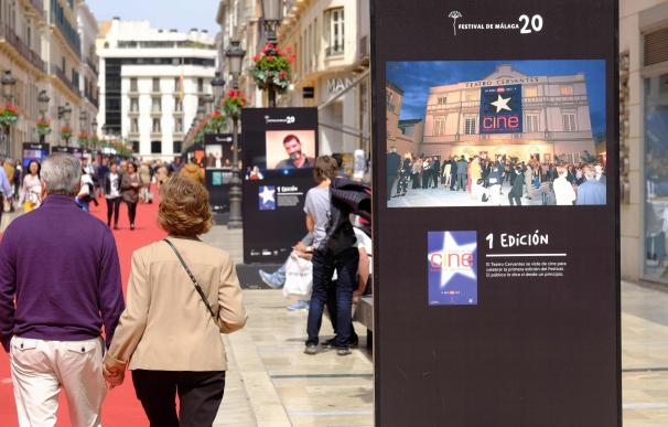 La calle Larios de Málaga muestra los 20 años del Festival de Cine