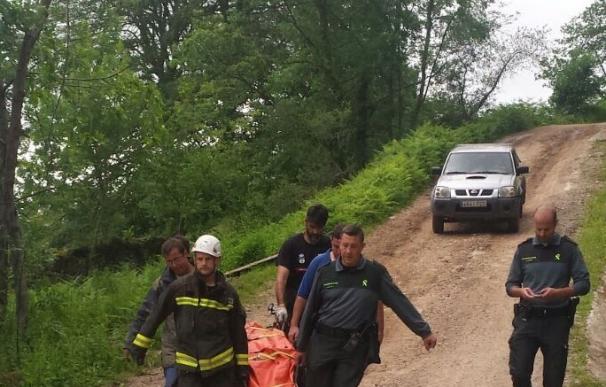Herido un joven tras volcar el autocargador que conducía en una pista forestal de Herrera de Ibio