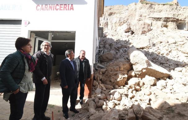 Diputación y Junta colaborarán conjuntamente en la reparación de los daños del derrumbe de un muro en Zújar